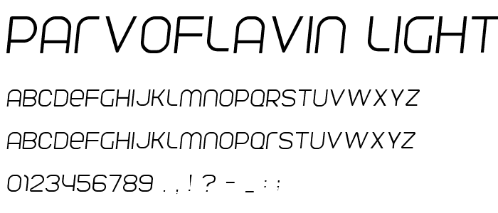 Parvoflavin Light Skew font